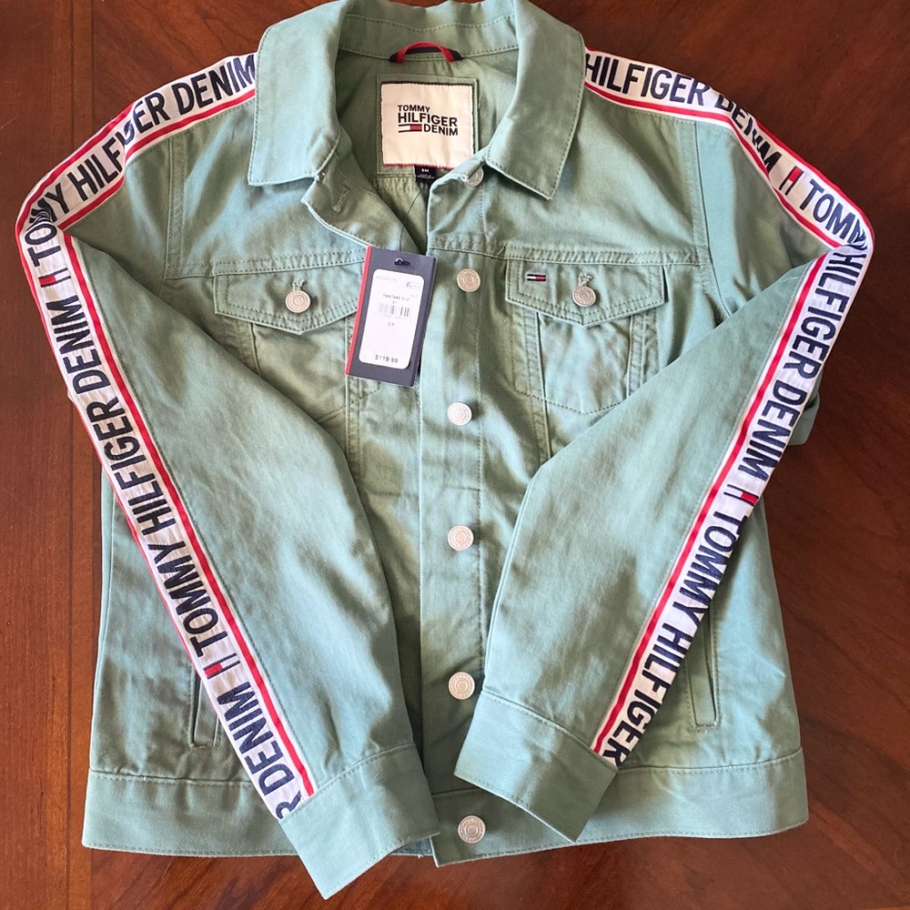 TOMMY HILFIGER Women's Green Denim Jacket TOMMY